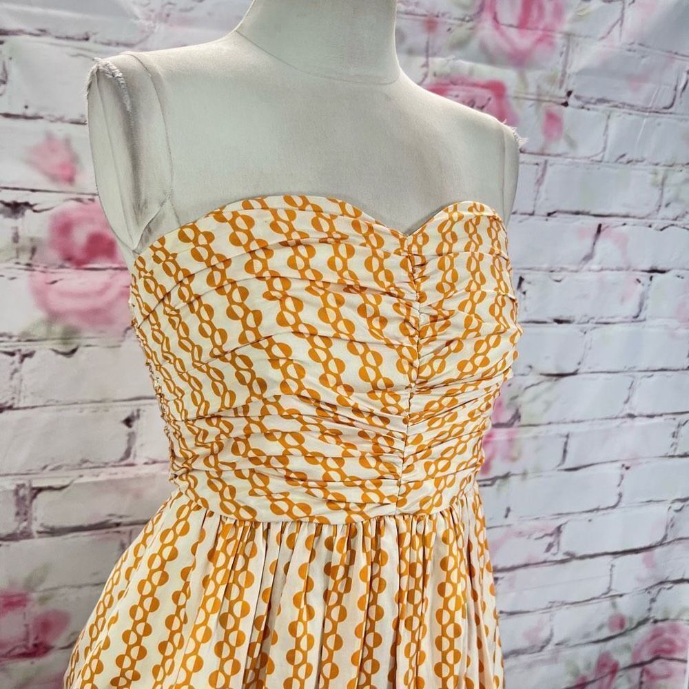 Vanessa Virginia Anthropologie strapless chain sweetheart summer dress size 2 - Picture 4 of 12